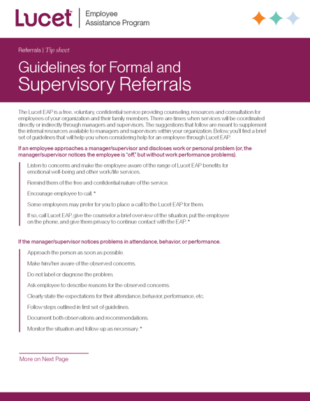 Guidelines to Formal Referrals