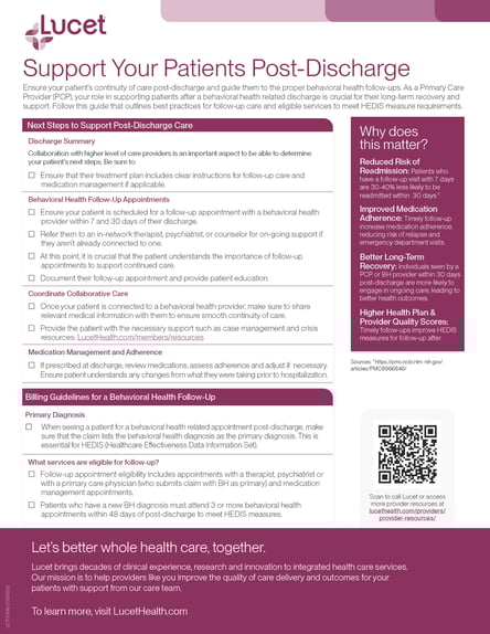 PCP HEDIS Discharge Checklist