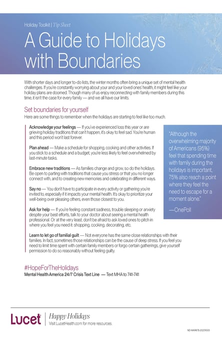 A Guide to Holidays with Boundaries | Tip Sheet