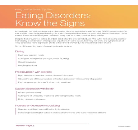 Eating Disorders: Know the Signs | Tip Sheet