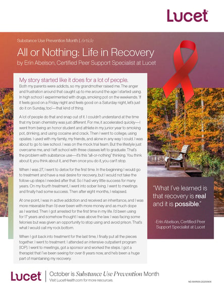 Life in Recovery: Erin's Story | Article