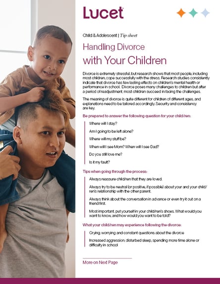 Handling Divorce with Your Children | Tip Sheet