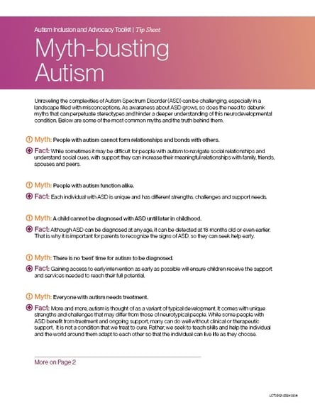 Myth-Busting Autism | Tip Sheet