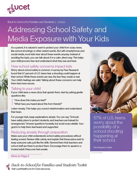 Addressing School Safety and Media Exposure with Your Kids | Article