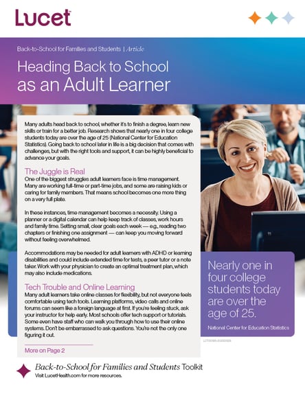 Heading Back to School as an Adult Learner | Article
