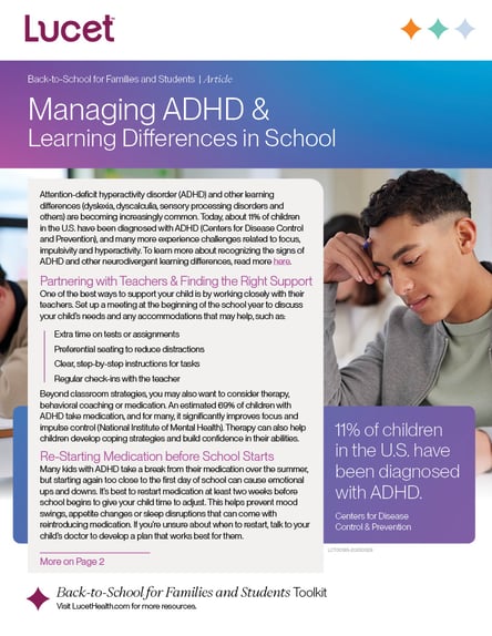 Managing ADHD & Learning Differences in School | Article