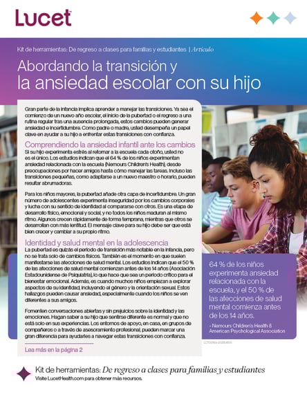 Abordando la transición y la ansiedad escolar con su hijo | Artículo