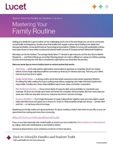Mastering Your Family Routine | Tip Sheet