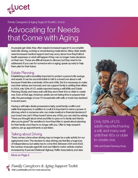 Advocating for Needs that Come with Aging | Article 