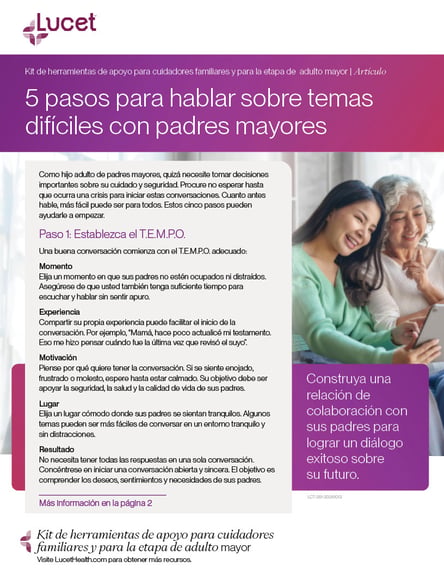 5 pasos para hablar sobre temas difíciles con padres mayores | Artículo