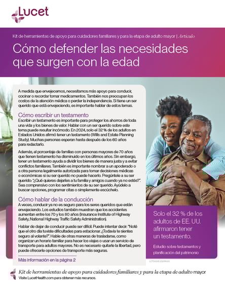 Cómo defender las necesidades que surgen con la edad | Artículo