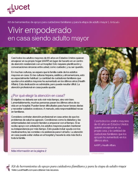 Vivir empoderado en casa siendo adulto mayor | Artículo