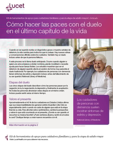 Cómo hacer las paces con el duelo en el último capítulo de la vida | Artículo