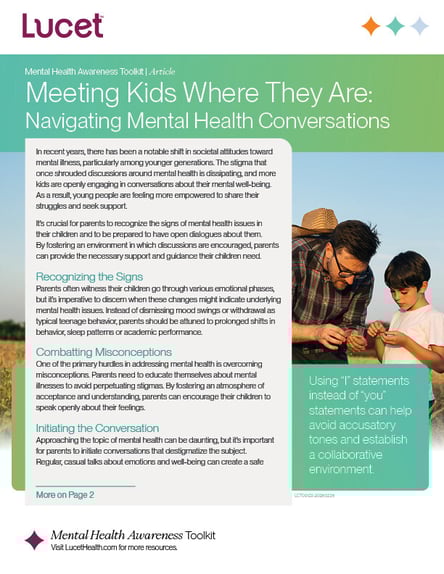 Meeting Kids Where They Are: Navigating Mental Health Conversations | Article
