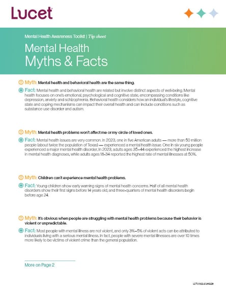 Mental Health Myths & Facts | Tip Sheet