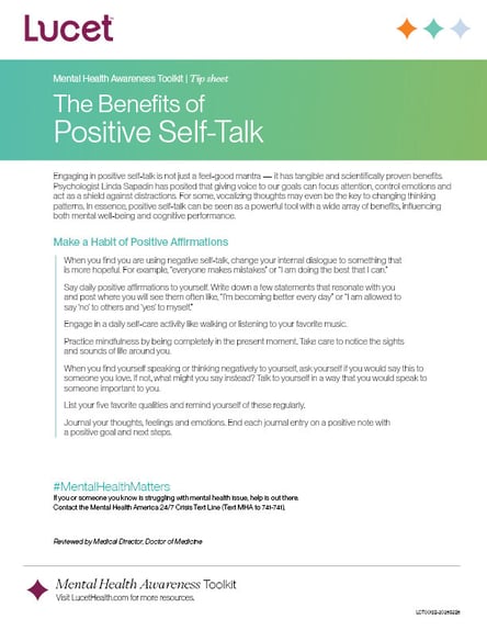 The Benefits of Positive Self-Talk | Tip Sheet