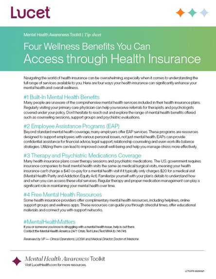 Four Wellness Benefits You Can Access through Health Insurance | Tip Sheet