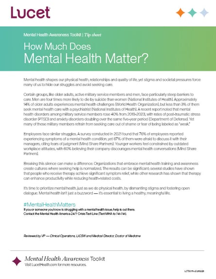 How Much Does Mental Health Matter? | Tip Sheet 