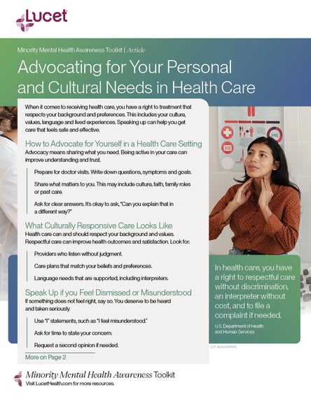 Advocating for Your Personal and Cultural Needs in Health Care | Article