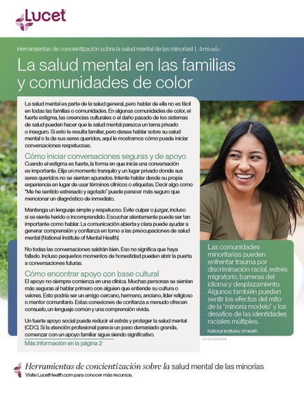 La salud mental en las familias y comunidades de color  | Artículo