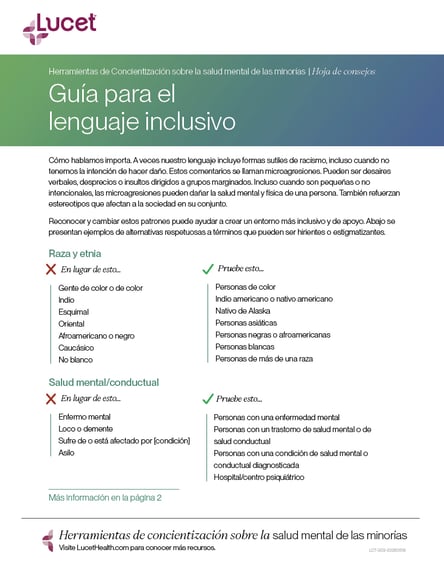 Guía para lenguaje inclusivo | Hoja de consejos
