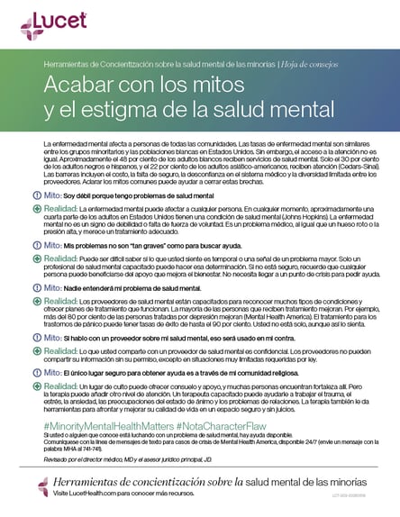 Acabar con los mitos y el estigma de la salud mental | Hoja de consejos