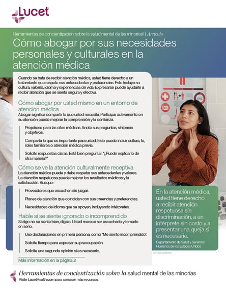 Cómo abogar por sus necesidades personales y culturales en la atención médica | Artículo