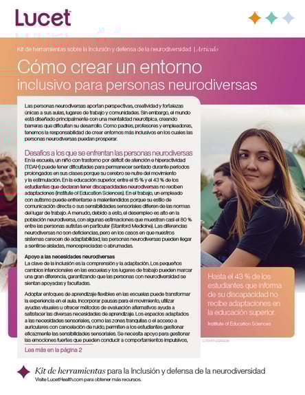 Cómo crear un entorno inclusivo para personas neurodiversas | Artículo
