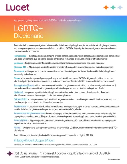 LGBTQ+ Diccionario | Hoja de consejos
