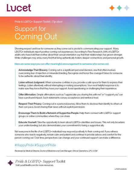 Support for Coming Out | Tip Sheet