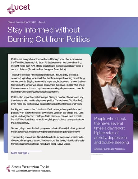 Staying Informed without Burning Out from Politics | Article