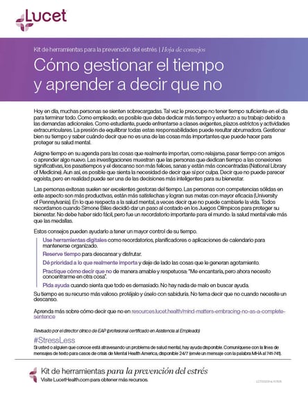 Cómo gestionar el tiempo y aprender a decir que no | Hoja de consejos