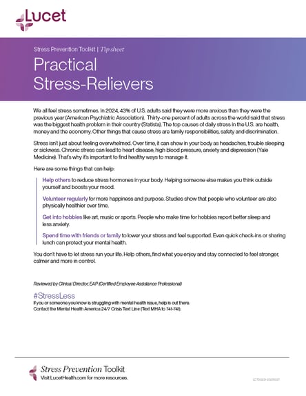 Practical Stress Relievers | Tip Sheet