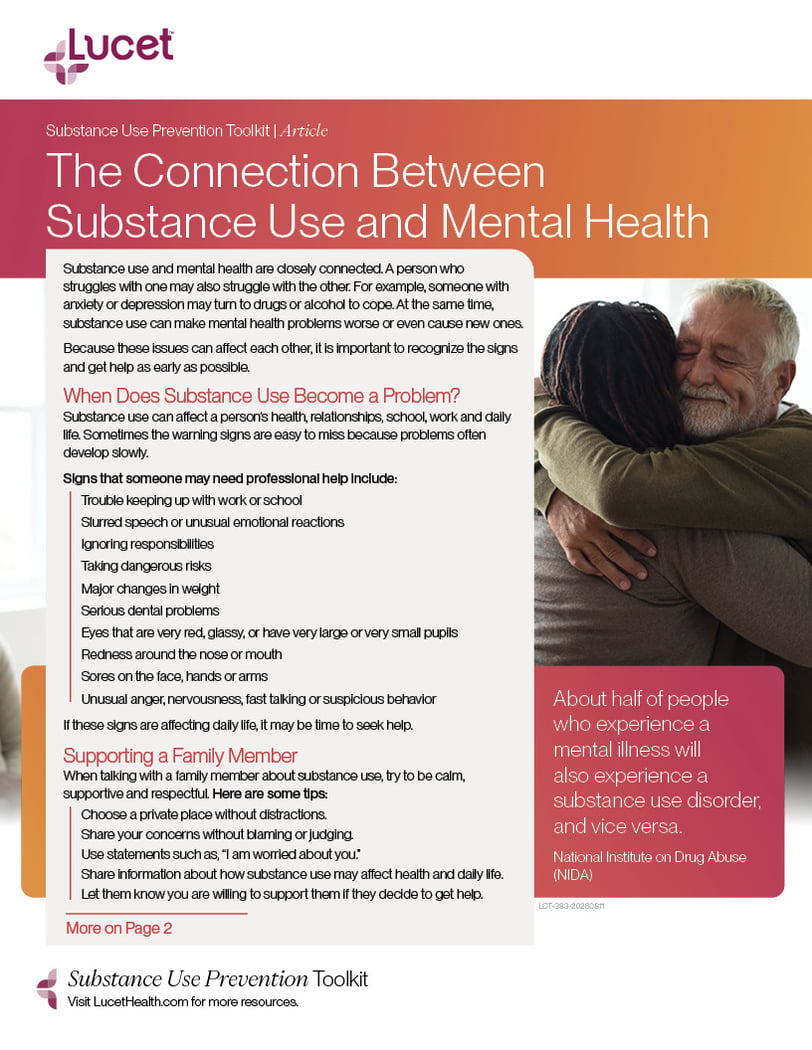 An abstract image depicting the complex, interwoven relationship between substance use prevention and mental health, showing loops and connections within a grid.