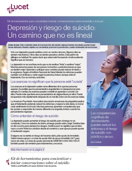 Depresión y riesgo de suicidio: Un camino que no es lineal | Artículo 