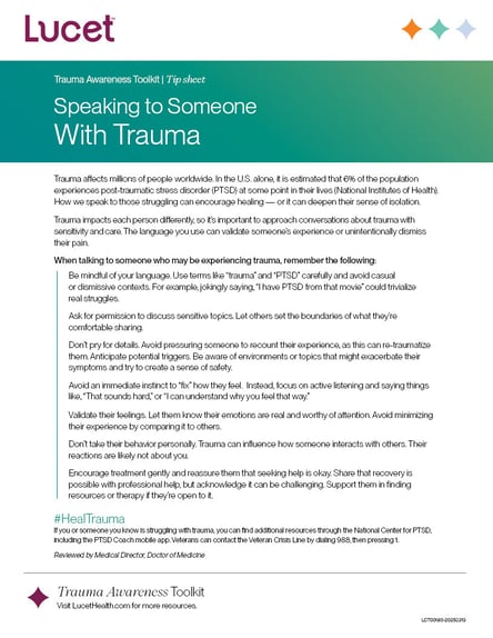 Speaking to Someone with Trauma | Tip Sheet