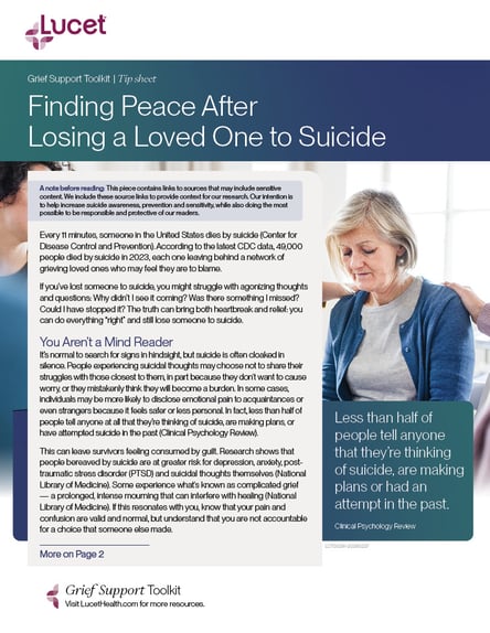 Finding Peace After Losing a Loved One to Suicide | Article