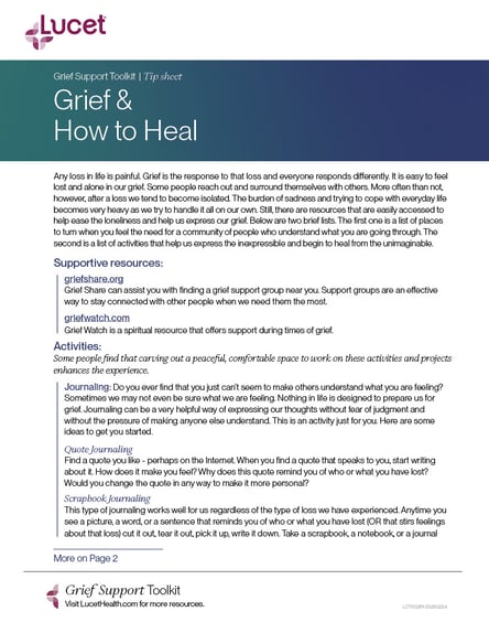 Grief and How to Heal | Tip Sheet