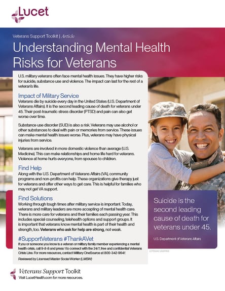 Understanding Mental Health Risks for Veterans | Article