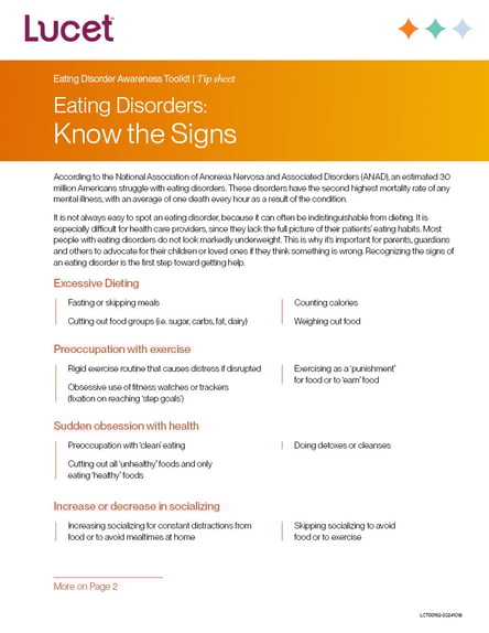 Eating Disorders: Know the Signs | Tip Sheet