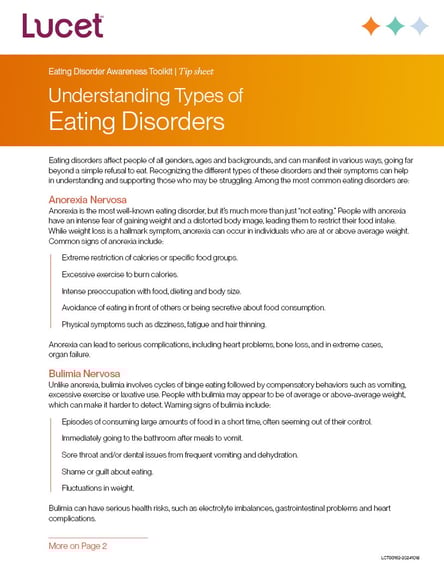 Understanding Types of Eating Disorders | Tip Sheet
