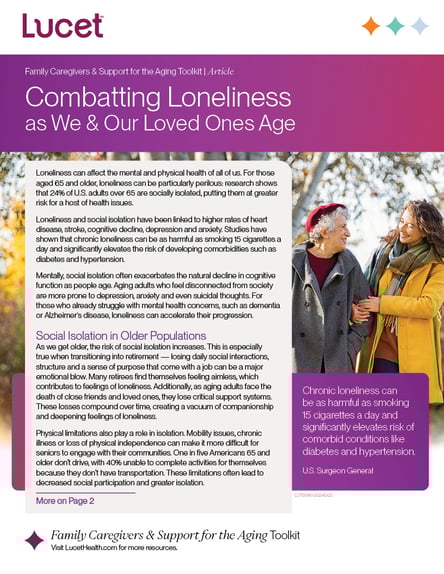 Combatting Loneliness as We & Our Loved Ones Age | Article