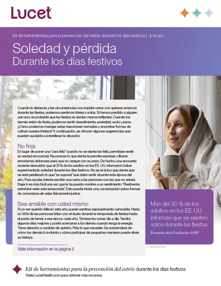 Soledad y pérdida Durante los días festivos | Artículo