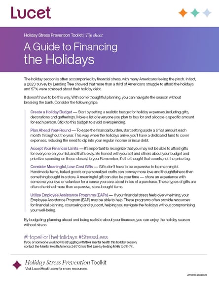 A Guide to Financing the Holidays | Tip Sheet