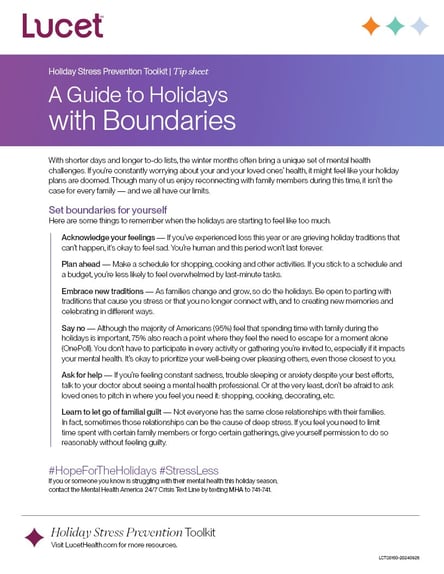 A Guide to Holidays with Boundaries | Tip Sheet