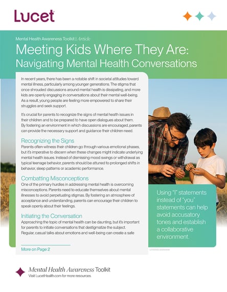 Meetings Kids Where They Are with Mental Health | Article