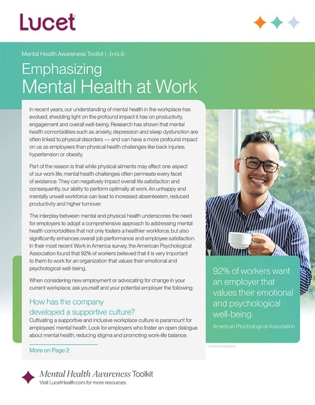 Emphasizing Mental Health at Work | Article