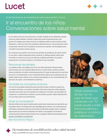 Ir al encuentro de los niños: Conversaciones sobre salud mental | Artículo