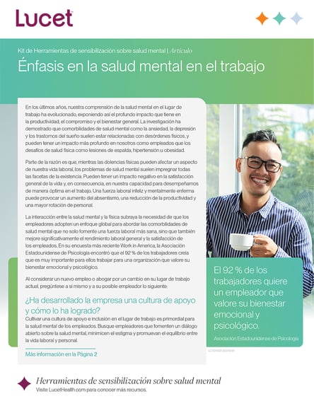 Énfasis en la salud mental en el trabajo | Artículo