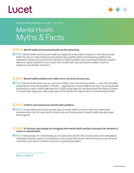 Mental Health Myths & Facts | Tip Sheet